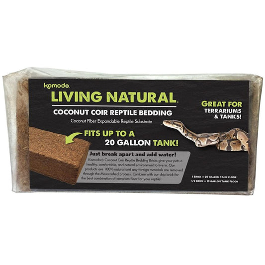 Komodo Living Natural Coconut Coir Reptile Bedding Brick - 1 count