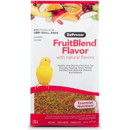 ZuPreem Fruit Blend Flavor Bird Food for Very Small Birds - 14 oz