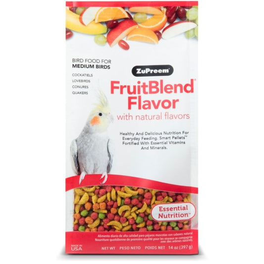 ZuPreem Fruit Blend Flavor Bird Food for Medium Birds - 14 oz