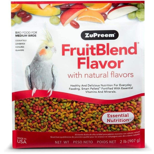 ZuPreem FruitBlend Flavor Bird Food for Medium Birds - 2lbs
