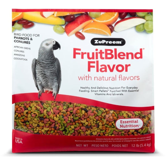 ZuPreem FruitBlend Flavor Bird Food for Parrots & Conures - 12lbs