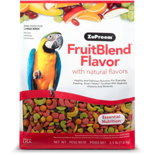 ZuPreem Fruit Blend Flavor Bird Food for Large Birds - Large 3.5lbs