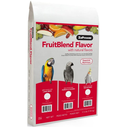 ZuPreem Fruit Blend Flavor Bird Food for Large Birds - Large 17.5lbs