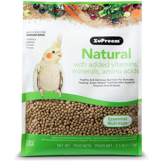 ZuPreem Natural Blend Bird Food - Cockatiel - Medium 2.5lbs