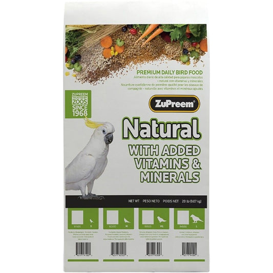 ZuPreem Natural Blend Bird Food - Cockatiel - Medium 20lbs