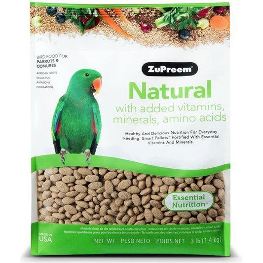 ZuPreem Natural Blend Bird Food - Parrot & Conure - 3.25lbs