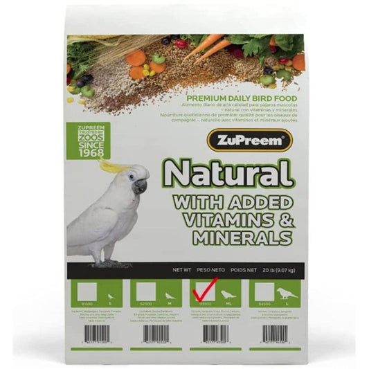 ZuPreem Natural Blend Bird Food - Parrot & Conure - 20lbs