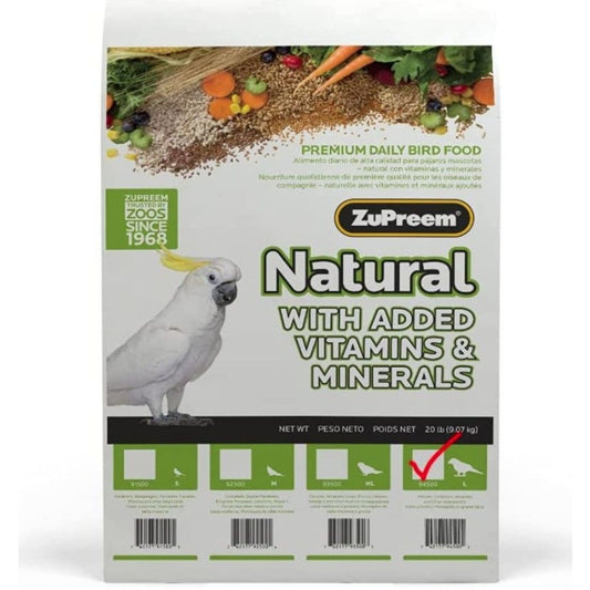 ZuPreem Natural Blend Bird Food - Large Parrot - Large 20lbs